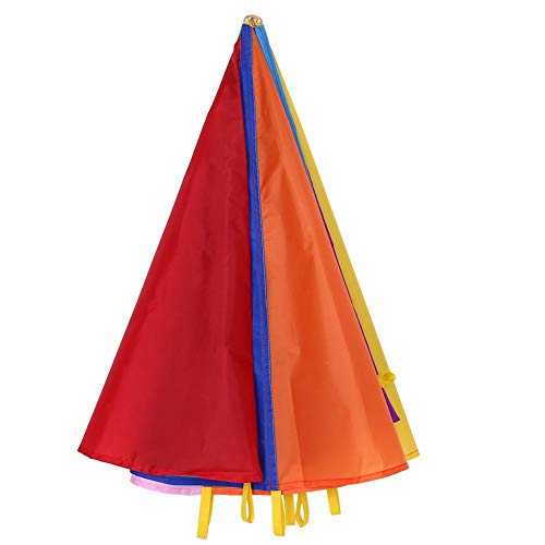 Zerodis Rainbow Play Parachute, 8 Handles 2m Diameter Kids Sports Interactive Tents Baby Play Mat Children Picnic Blanket for Outdoor Family Games Cooperation Group Play