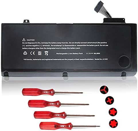 New Replacement A1322 Battery for Apple 2012 2011 2010 2009 MacBook Pro 13 inch Battery fit Laptop Model A1278 Battery MB990LL/A MB991ll/A MC374LL/A MC700LL/A MD313LL/A MD314LL/A - 12 Months Warranty
