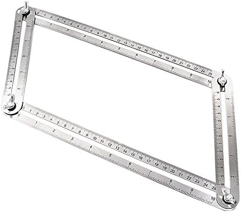 Gudior Multi Angle Measurement Ruler General Angleizer Template Measure Ruler and Layout Tools for Craftsmen DIY-ers Architect Engineer Designer (Stainless-Silver)