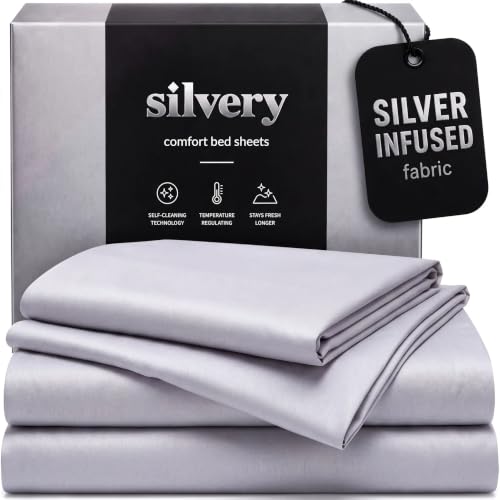 Silvery Silver Infused Bed Sheets