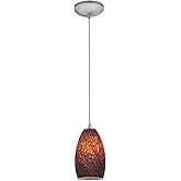 Access Lighting 28012-3C-BS/BRST Champagne Pendant, 1-Light 10 Watts, Brushed Steel