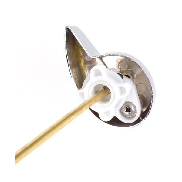SODIAL(R) Side Mount Toilet Tank Flush Lever Handle for Toilets Yellow silver - Image 4