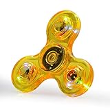 FIGROL LED Light Fidget Spinner,Rainbow Fidget Toy Light Finger Hand Spinner for Kids Adults(Yellow Crystal)