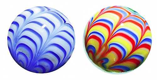 25mm Handmade Art Glass Marbles w/Stands - Rialto, Razzmatazz
