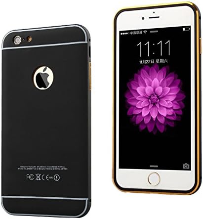 Metal-frame iPhone 6S Plus Protective Case, iPhone 6 Plus Case Hard Metal-frame and TPU Hybrid Shockproof Impact Rugged Armor Defender Case Protective Cover for Apple iPhone 6/6s Plus 5.5 inch (Black)