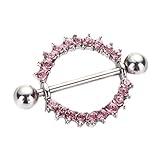 Maggie 1 Pair Chic Surgical Steel Crystal Sunflower Nipple Bar Ring Shield Barbell Body Jewelry