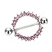 Maggie 1 Pair Chic Surgical Steel Crystal Sunflower Nipple Bar Ring Shield Barbell Body Jewelry