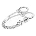 SM Sexy Handcuffs with Anal Plug for Female – Long Chains Stainless Steel Wrist Restraints Cuffs – Fetish Adult Sex Toys for Couples and Lover,Silverthumb 2