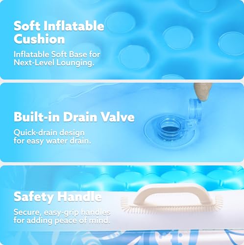 SLOOSH Square Inflatable Pool for Kids, 81 x 81 x 22 cm, Ideal for Toddlers and Babies, with Balls, Portable Water Games for Indoor and Outdoor (Blue)