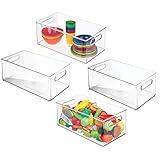 mDesign Toy and Game Storage Organizer Bin for Play Rooms, Bedrooms - Pack of 4, 8" x 6" x 14.5", Clear