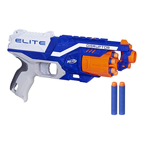 Nerf Disruptor Elite Blaster â€“ 6-Dart Rotating Drum, Slam Fire, Includes 6 Official Nerf Elite Darts â€“ For Children, Teens, Adults