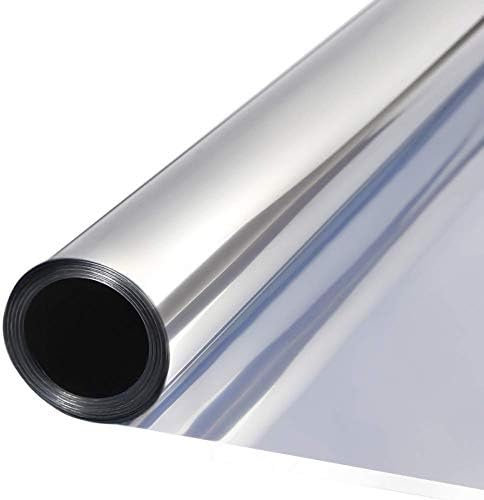 窓用ガラスフィルム Aoweika 目隠しシート カラス用 窓断熱シート マジックミラーフィルム Uvカットシート 断熱 遮光 ガラス破片飛散防止 水で貼り付け 剥がせる 残りなし 窓飾り シルバー 40cmx0cm