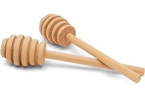 Wooden Honey Dipper Sticks, Honey Comb Wand Stirrers for Tea, Honeycomb Dripper Stir Spoons, Wood Dabber Combs Drizzler Sticks for Cake Pops, 4" Charcuterie Drizzle Dippers Pack of 6 by Woodpeckers