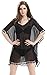 MOONCOLOUR Women's Stylish Chiffon Tassel Swimsuit Bikini Summer Beach Cover up Black