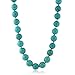 Gem Stone King 16 Inch Round 14MM Green Simulated Turquoise Howlite Necklace With Lobster Clasp