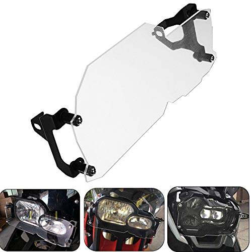 E-Bro Motorcycle Headlight Guard Protector Cover Grill for BMW F800R 2008-2017/F800GS 2008-2017/F650G 2008-2017/F700GS 2008-2017 (Transparent)