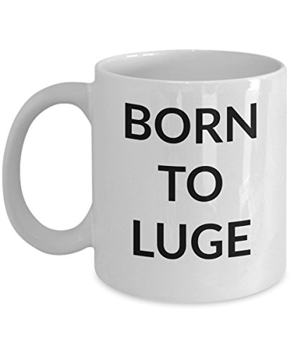 Born To Luge Mug, Luger Coffee Tea Cup, Racing Sled Luge Riding For Hot and Cold Drinks, White Ceramic, 2 Size Choices - Thumbnail 2