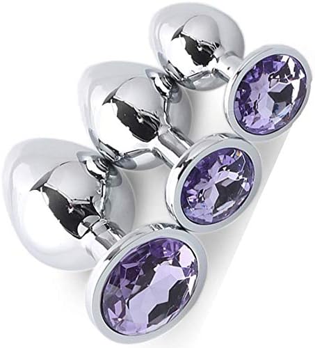 Impercol 07-3 Pcs/Set Stainless Steel Plùg -Būtt Plùgs Diamonds Design for Beginner Kit (Purple)