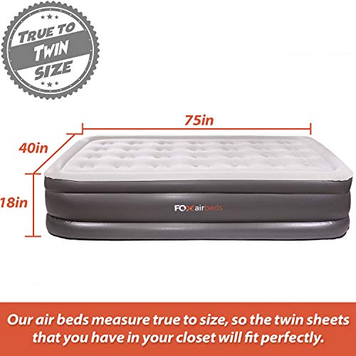 Best Inflatable Bed by Fox Airbeds Plush High Rise Air Mattress in King, Queen, Full and Twin
