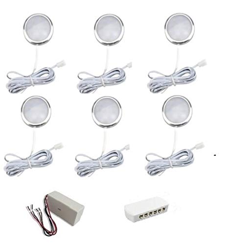 Favorite Monkey ultra low profile POP series 6 piece puck light kit with dimmable hard wired transfo