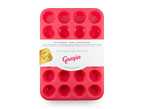 image for Grazia Silicone Muffin Pan, Red, 24-Cup