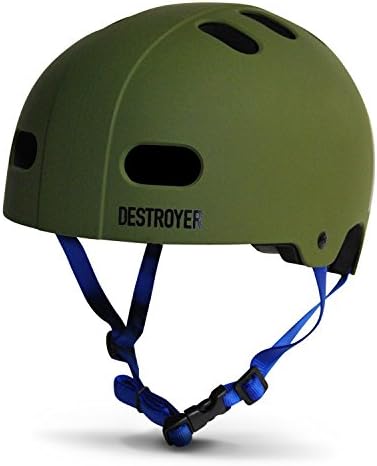 DESTROYER Skateboard and Bike Certified Helmet with Custom Fit Pads (Large/X-Large - Adults, White)