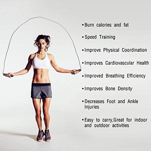 image for Feeke Jump Rope Tangle-Free with Ball Bearing,Adjustable Jumping Ropes