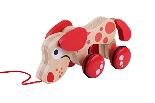 image for STS SUPPLIES LTD Wooden Pull Toy Puppy Dog Walking Dog Early Childhood