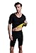 Vinmin Mens Hot Thermo Body Shaper T Shirt, Slimming Neoprene Bodysuit, Workout Sweat Sauna Suit, Stomach Fat Burner, Best Abdominal Trainer for Weight Loss, Black L