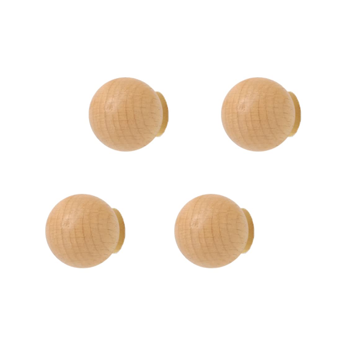 anaan Mushroom Wall Hooks Wood Round Coat Hook Wooden Hangers for Clothes Scarf Hat Bag Towel Wall Mounted for Hallway Kitchen Bathroom and Bedroom Decoration Design (Set of 4 Beech)