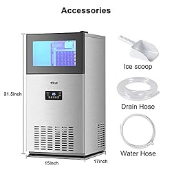 Commercial Ice Maker Machine 130LBS/24H with 35LBS