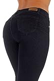 Style K519– Colombian Design, Butt Lift, Levanta Cola, Skinny Jeans in Black Size 7
