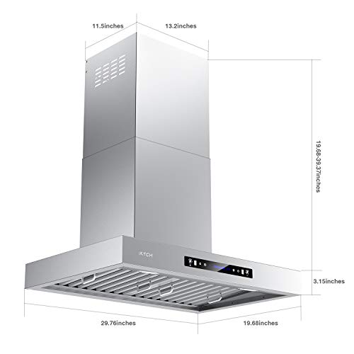 IKTCH 30"Wall Mount Range Hood, 900 CFM Ducted/Ductless Range Hood with
