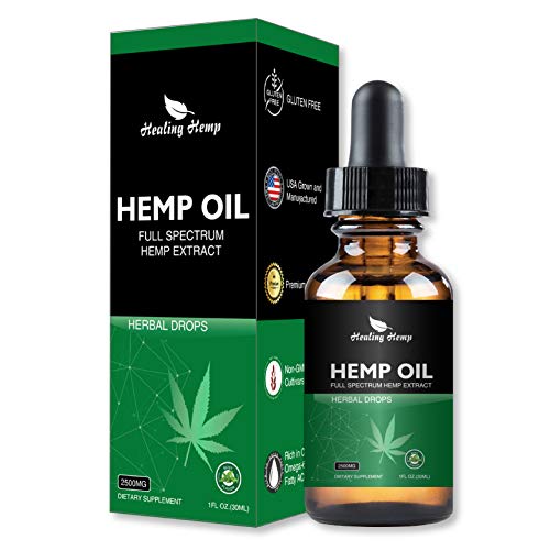 Hemp Oil for Pain Relief, Stress Support, Anti Anxiety - 2500mg Pure, Natural Extract Sleep Supplements - Anti Inflammatory and Joint Support Omega-3 & 6, Skin and Hair Care