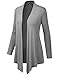 BILY Women's Asymmetrical Front Long Sleeve Front Pockets Light Sweater Cardigan Heather Grey X-Large