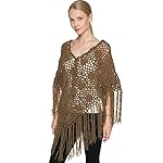 ZORJAR Crochet Fringed Poncho Cape Shawls Wraps Flower Womens Coat Sweater ZORJAR Crochet Fringed Poncho Cape Shawls Wraps Flower Womens Coat Sweater