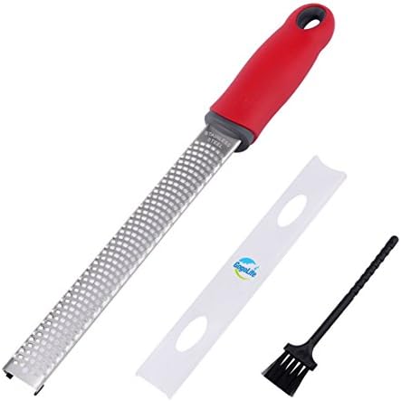 Zester Grater, GogoLife, Razor-sharp 18/8 Stainless Steel Blade + Protective Cover, Long Ergonomic Handle(Red), for Cheese, Lemon, Ginger, Citrus, Nutmeg, Potato, Vegetable &amp; Fruit
