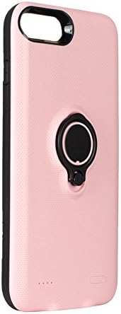 iPhone 8 Plus Battery Case - Loacy 3700mAh Portable Protective Charger Case Rechargeable 5.5inches Slim Extended Battery Pack with Ring Holder Kickstand for iPhone 6 Plus/6s Plus/7 Plus/8 Plus(Pink)