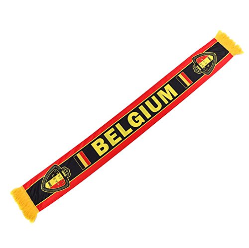 Pavian BELGIUM World Cup Soccer Scarf - Knitted Fans Football Neckerchief Lightweight Breathable Perfect Fan's Gifts for Sport Events