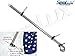 SeaLux Marine Stainless Steel Rail Mount Flag Staff Pole with adjustable Clamps and Split clips for Marine/Boat/Kayak