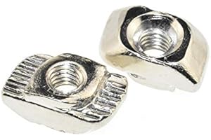 BINZZO Sliding T Slot Nuts 2020 Series M3 60 Pack T Nuts Carbon Steel Nickel Plated Half Round Roll in Sliding 6mm Slot Aluminum Profile Accessories for T Slot Aluminum Profile 20 x 20 Series