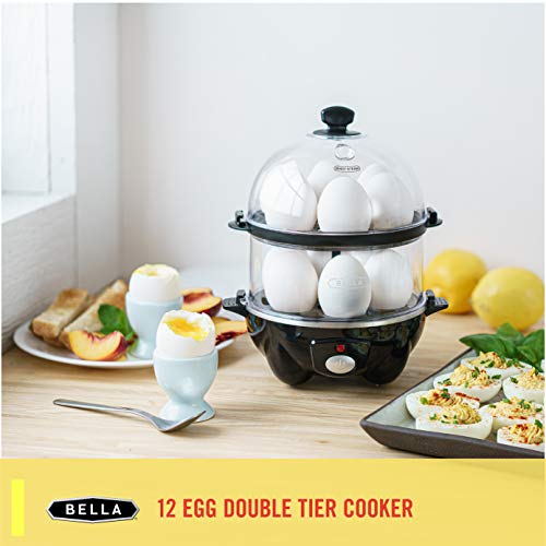 BELLA Double Tier Egg Cooker, Boiler, Rapid Maker & Poacher, Meal Prep