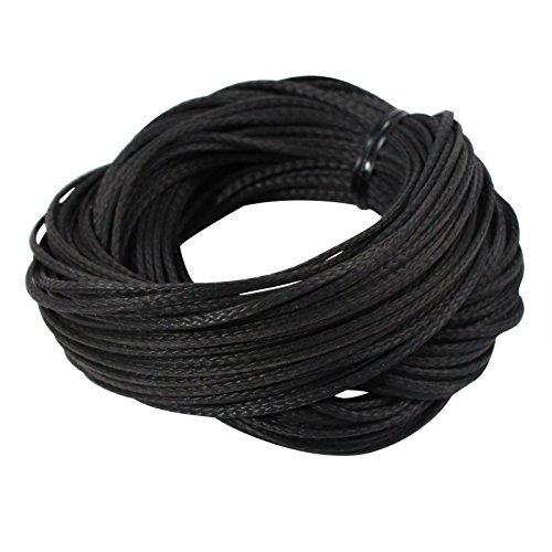 Black Sleeved Spectra Survival Kevlar Paracord 100ft 325lbs Breaking Strength