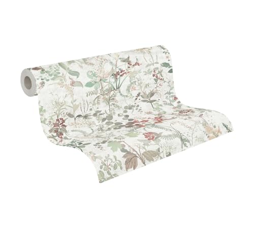 A.S. Creation The Bos 388252 Non-Woven Wallpaper Country House Wallpaper 10.05 m x 0.53 m Made in Germany White Green