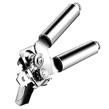 PretiHom Can Opener Manual Professional Stainless Steel Smooth Edge, Food-Safe Stainless Steel, Comfortable to grip, Dishwasher Safe, Ergonomically designed Anti Slip Hand Grip