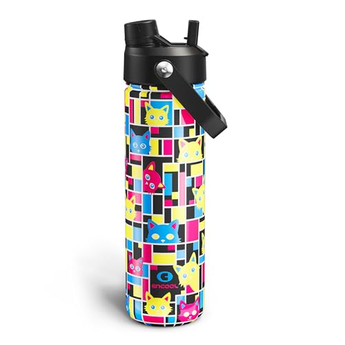 encool Insulated Water Bottle 26 oz Mosaic Cats