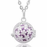 Eudora Harmony Bola Summer Daisy Flower Pendant Necklace 18mm Angel Chime & 30'' Chain