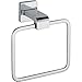 Delta Ara (1-Pack) Hand Towel Holder Polished Chrome Towel Racks for Bathroom Wall Square Towel Ring Holder for Bath Towel Hanger for Kitchen, Bathroom Accessories 77546