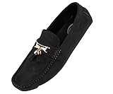 Amali Mens Microfiber Tassel Driving Shoe, Comfortable Easy Slip On Driver, Casual Moccasin Loafer