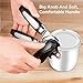 Can Opener Manual, Nyxcam Stainless Steel Handy Can Bottle Openers with Smooth Edge, Non-electric Can Jar Opener Kit with Ergonomic Anti Slip Grip Handle